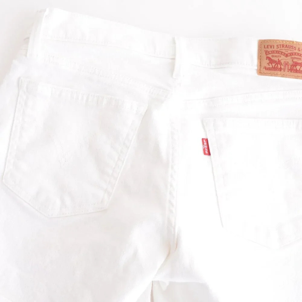 Levi's White Denim Jean Shorts - Picture 12 of 12